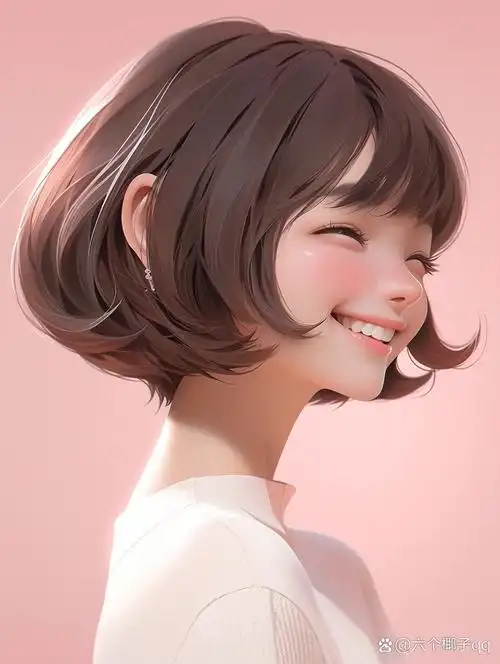 笑容可掬短发美女头像| 治愈系