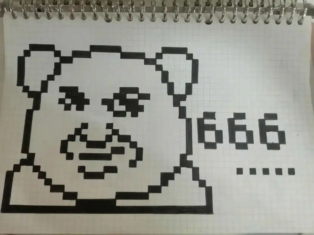 熊猫表情包像素画 哈哈哈,最近迷上了像素画,感觉好好玩