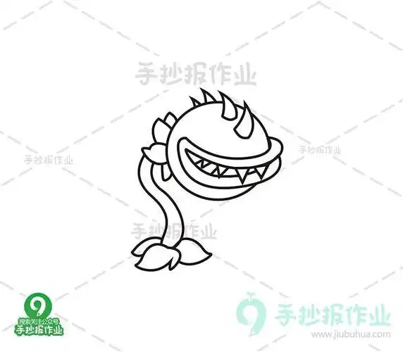 我的世界大嘴花简笔画