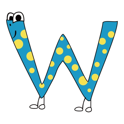 卡通英文字母字体w图片