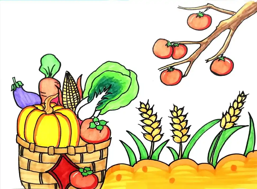 丰收的果实.#简笔画 #画画 #绘画 #手绘 #儿童画 - 抖音