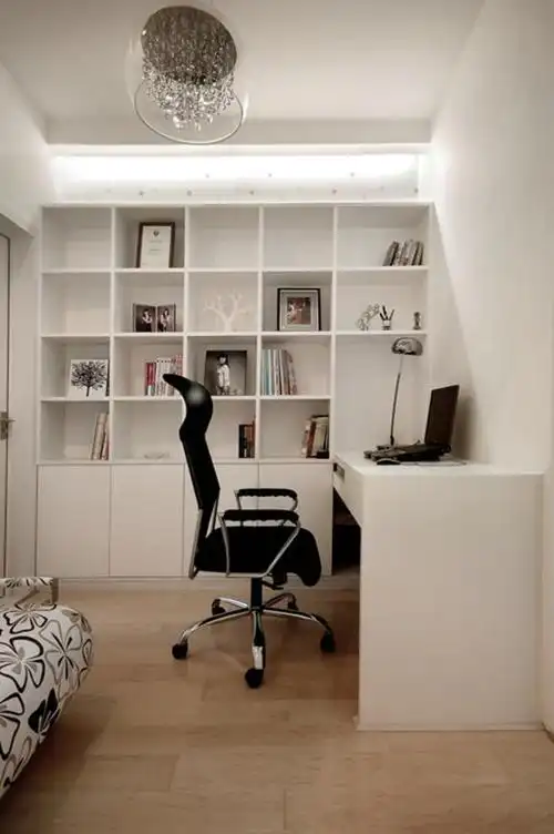 书桌简约书房实拍图装修效果图