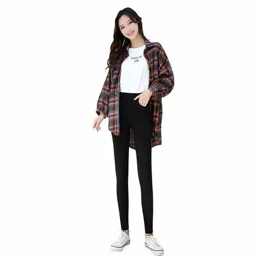 高腰小黑小个子打底裤秋季韩版女外穿春魔术九分铅笔裤弹力紧身裤