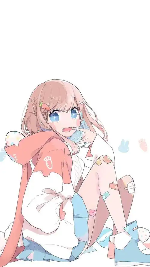 软萌妹子甜美少女风手绘插画