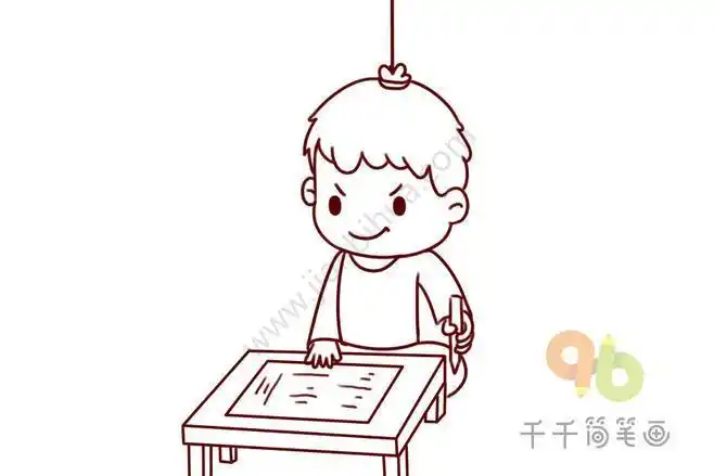 发愤读书简笔画