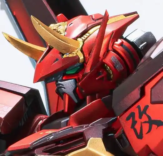 头部长犄角,大剑红异端高达模型_红色_改造_造型