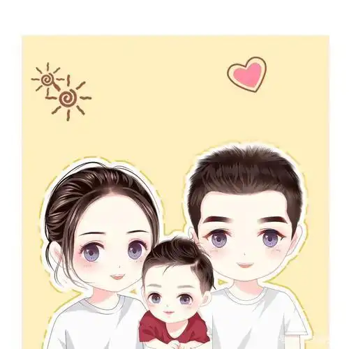 幸福家庭头像一家三口