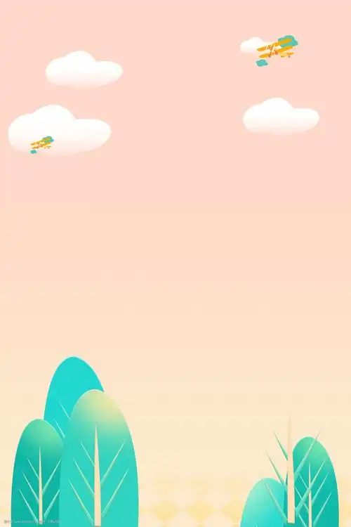 卡通森林粉色背景psd分层广告背景