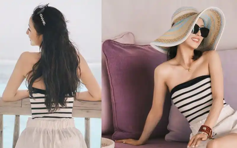 佟丽娅晒海边美照 装扮清凉大秀好身材