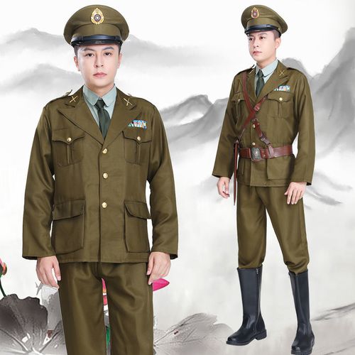国民党军装大盖帽翻领军装民国时期军装美式二战时期军装演出