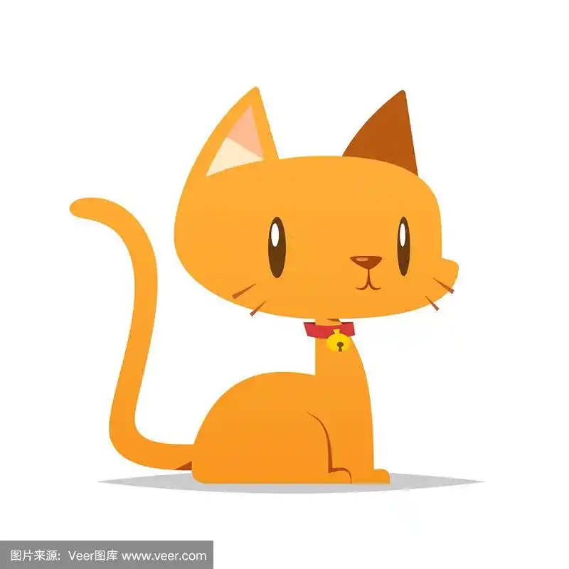 cartoon cat vector isolated illustration