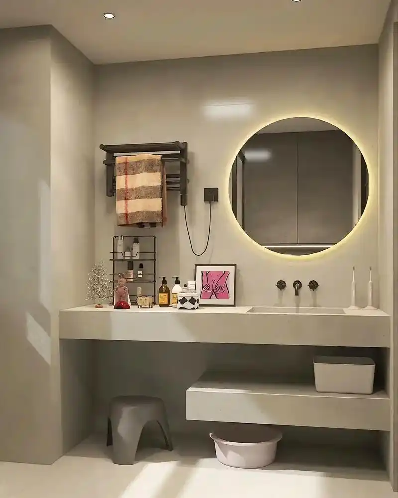 9命这样的温馨的悬空浴室柜也太好看了吧完全可以算得上家里卫生间的