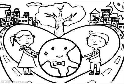 怎样爱护地球简笔画
