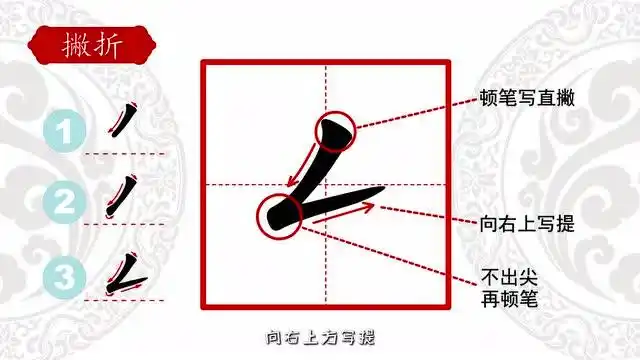 13,思疏学堂硬笔书法基本笔画之撇折