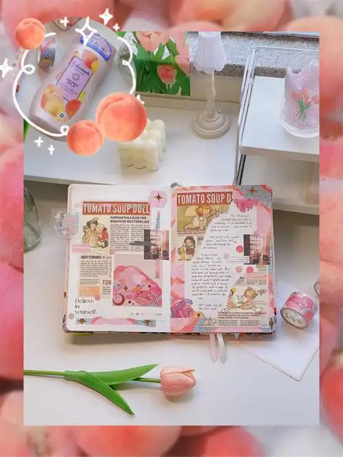 手帐分享水蜜桃味的少女心手帐