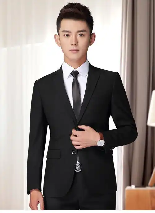 高品质休闲西服套装男韩版男装修身职业正装外套新郎结