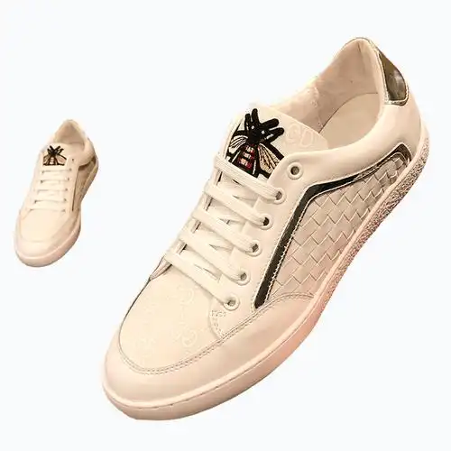 官网旗舰店酷奇真皮编织小白鞋2022新款小蜜蜂秋季休闲板鞋