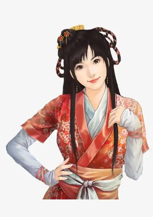 活泼古代美女手绘古风