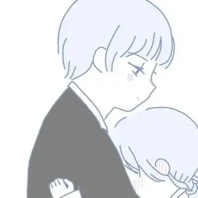 情侣头像呆萌两张配对小孩卡通