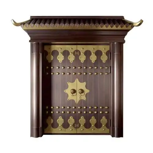 铜门豪华别墅大门模压真铜双开入户门中式锌合金仿铜自建房进户门