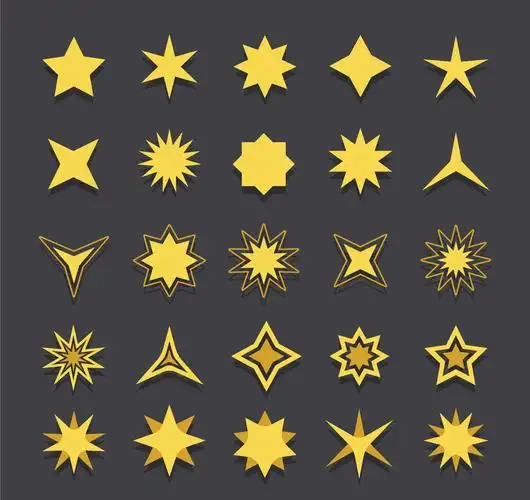 25款黄色星星图标矢量素材