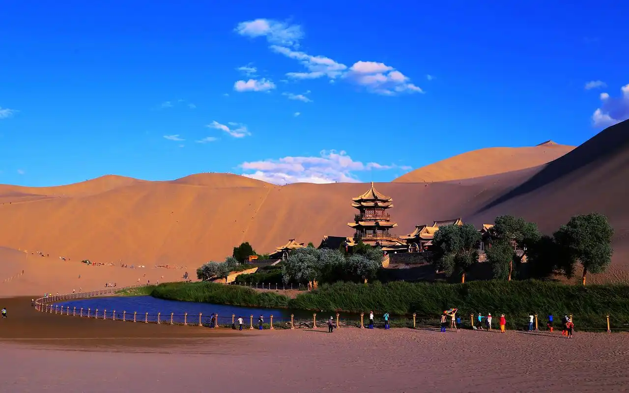 敦煌月牙泉风景图片桌面壁纸高清大图预览1920x1200_风景壁纸下载_美