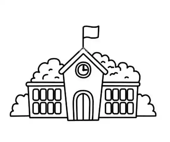 玩耍的校园儿童矢量素材学校一角简笔画要怎么画儿童简笔画校园一角的