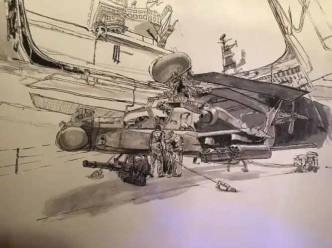 2举报收藏分享原创作品插画创作习作水墨素描军事记录202022军stephen