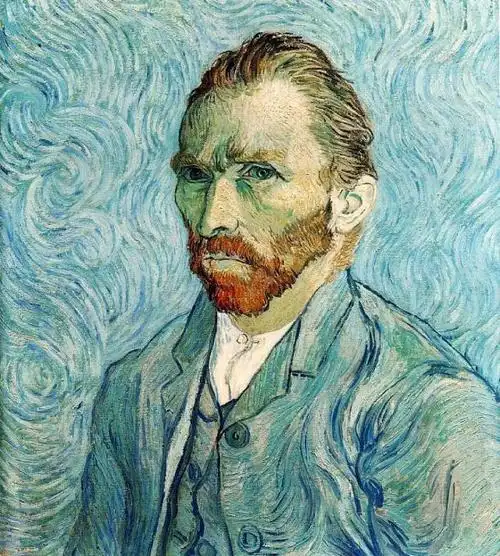 我的创意来源于梵高的自画像.