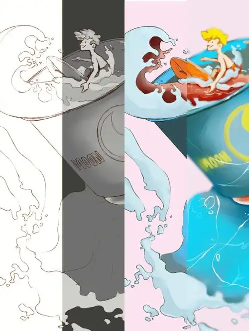 画了一幅海报素材有过程