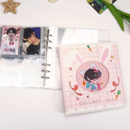 封面定制3寸6寸4寸5寸a5相册6孔活页4格追星女孩小卡明信片收藏册