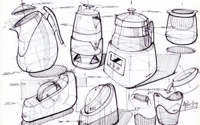 【工业产品设计手绘】椭圆练习-以水壶为例(2p)