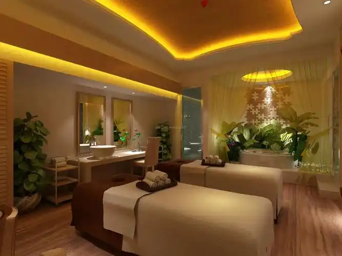 大型美容院房间室内背景墙设计效果图片