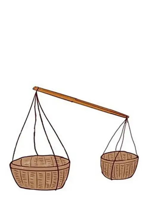 扁担图片简笔画素材-扁担图片卡通手绘插图免费下载_懒人图库