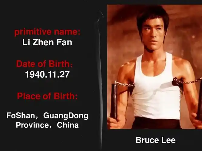 bruce lee李小龙专业的英文简介ppt