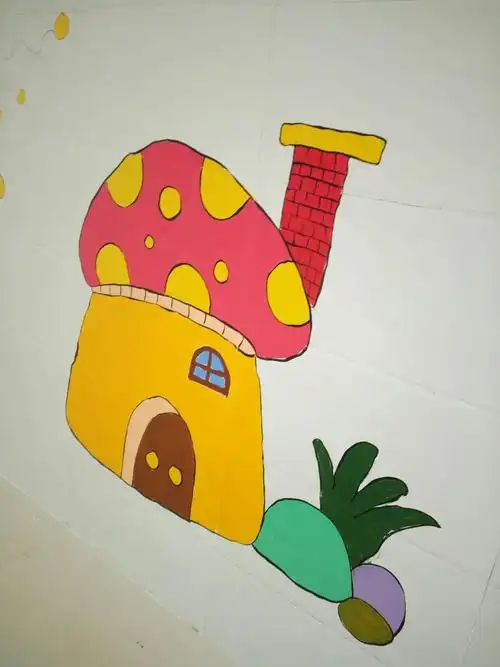 花园路小学幼儿园楼道墙绘——幼儿园的老师棒棒的