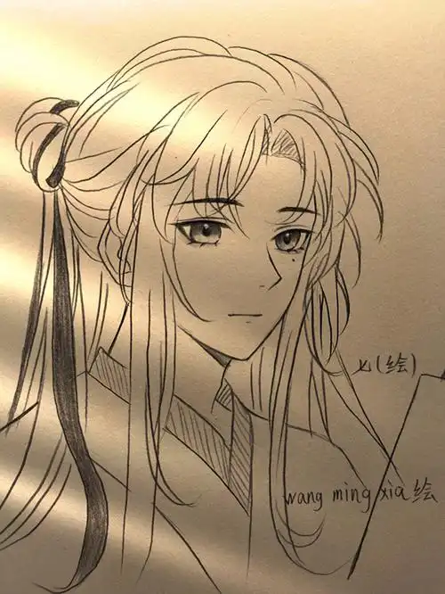 古风男生绘画过程图