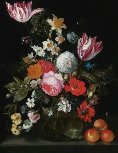 17世纪荷兰花卉画家jan van huysum,他的作品非常精致