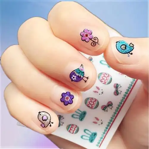 小伶玩具手工diy 指甲儿童指甲贴纸套装假女孩指甲美甲贴纸diy手