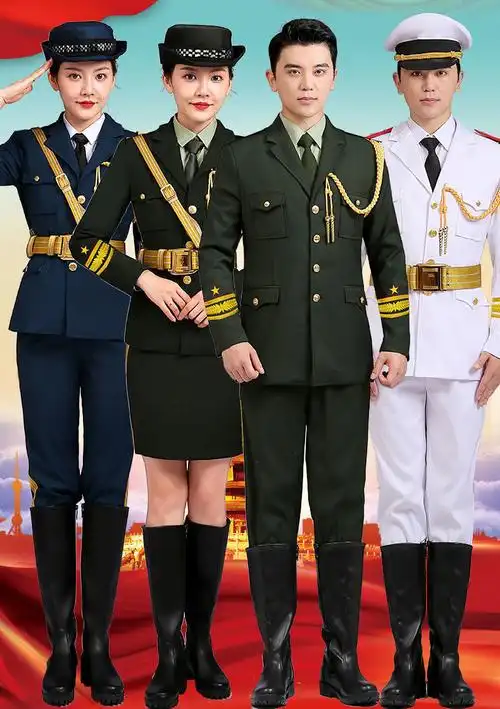 班服装高中升旗仪式礼宾服学生军乐团升旗手护卫队礼服 绿色男款套餐