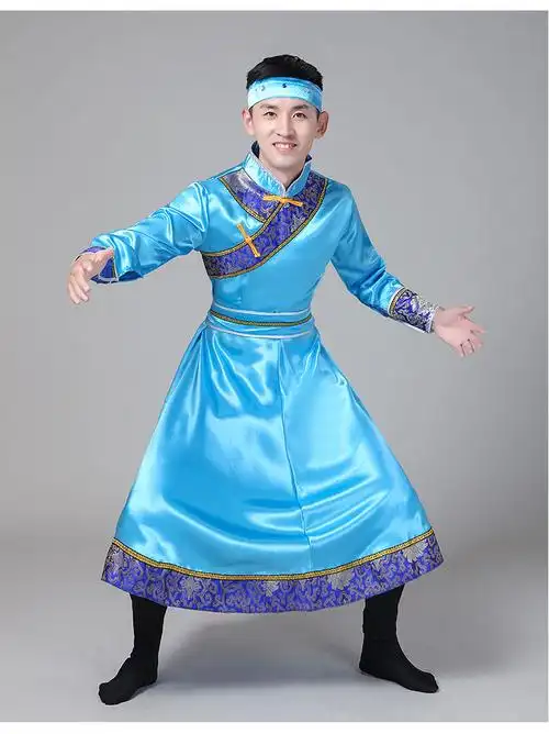 蒙古族服装男装夏季蒙古服装蒙古舞蹈演出服少数民族摔跤舞蒙古袍蒙族