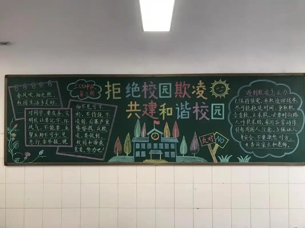 防校园欺凌黑板报