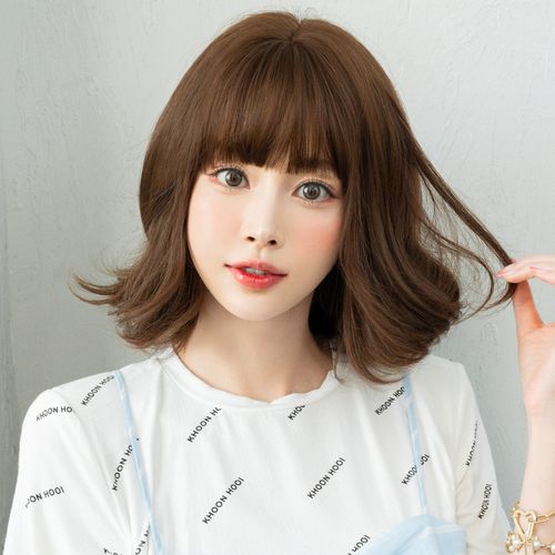 假发女锁骨发自然清新慵懒小卷全头套式j齐肩梨花头蓬松短卷发发