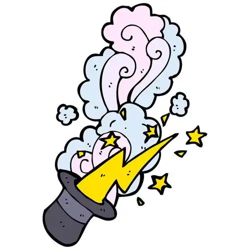 魔术帽,向量,在白色背景上的卡通魔术帽