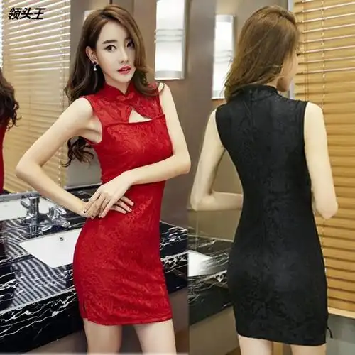 新款代发性感情趣内衣女士蕾丝透明旗袍短裙诱惑制服扮演定制