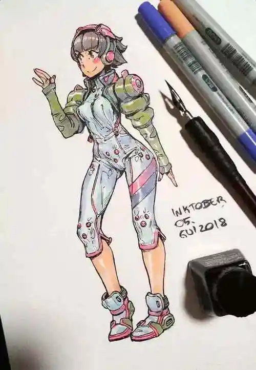 不会画人物吗马克笔酷女孩素材很赞很漂亮喜欢收藏