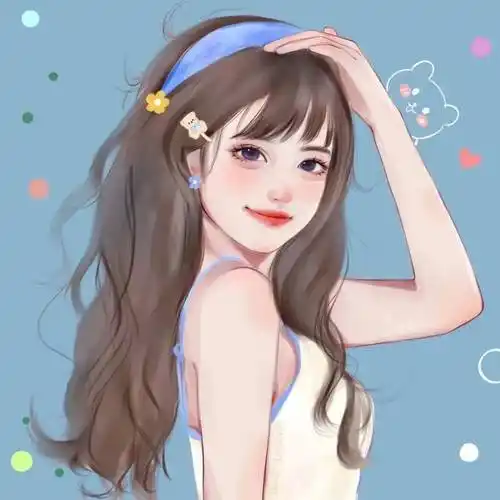 手绘简约双人闺蜜头像