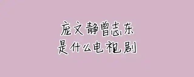 庞文静曾志东是什么电视剧