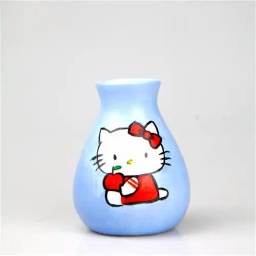 金归素胚花瓶陶艺陶吧素坯釉下彩陶瓷小白瓶画画diy陶瓷涂色白胚上色9