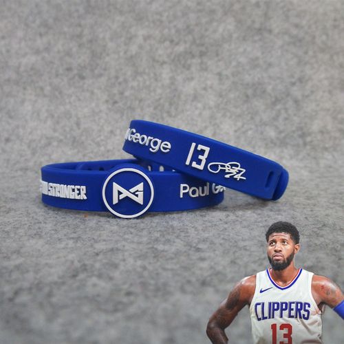 乔治 新标志paul george运动硅胶可调手环 卡扣腕带